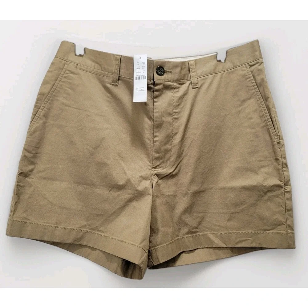Vtg J. Crew Oarsman Mens Portsider Shorts 33 5" Inseam Khaki Tan Stretch Chino - Picture 1 of 9